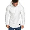 Autunno e inverno da uomo nuovo girocollo slim fit tinta unita con cappuccio a maniche lunghe felpa con cappuccio a righe maniche raglan pieghettate abbigliamento da uomo