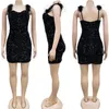 Casual Dresses Glitter Sequins Party Short For Women Birthday Nightclub Feathers Sleeveless Strapless Prom Bodycon Mini Dress Christmas