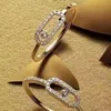 S925 стерлингового серебра, французские роскошные ювелирные изделия, модное женское кольцо, яркая огранка, мобильный бриллиант, серия MOVE UNO, подарок на помолвку 240113