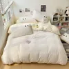 Bedding Sets 1pc Coral Fleece Duvet Cover For Winter Super Warm Comforter Thicken Milk Velvet Bed Funda Nordica Cama 90 Single