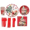 Wegwerp Dinware Flatare Decoratief kerstafgifte Party Decors Paper Cups Leverbaar Kerstmisdrankje Makjes