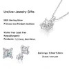 Sieraden Set voor Vrouwen Princess Cut D Kleur Diamant 925 Sterling Zilveren Hanger Ketting Stud Oorbel met Certificaat 240113