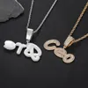 Hip hop topbling A-Z letras de assinatura personalizadas nome pingente colar t zircão cúbico 18k jóias banhadas a ouro real