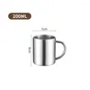 Mugs 200/300ML Portable Thermal Coffee With Lid Stainless Steel Outdoor Camping Tumbler Reusable Tea Water Cup Office Drinkware