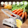 Manual Potato Slicer Stainless Steel Multifunctional French Fries Cutter With 2 Blades Vegetable Shred Dicing Machine 240113