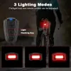 Lumières Hollarm lumière de vélo alarme antivol sans fil étanche détection de freinage automatique télécommande USB feu arrière de vélo alarme de lampe de klaxon