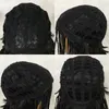 1 faixa de cabeça de comprimento médio preto trançado dreadlock cosplay com chapéu para halloween, natal, escola, dia de ação de graças 240113