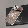 Custodia per cellulare con placcatura a farfalla con specchio per il trucco per iPhone 15 14 13 12 11 Pro Max 15pro 14pro X XS MAX XR Custodie con cover posteriore antiurto 100 pezzi