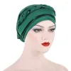 Etniska kläder blandade färger Braid Turban Head Wrap For Women Africa Turkiet Muslimska Fashion Headscarf Chemo Cancer Hats