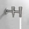 Bathroom Sink Faucets 304 Stainless Steel Washing Machine Faucet Double Water Outlet Mop Pool Tap Balcony Outdoor Bidet Nickel