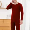 Męska bielizna termiczna 2PCS/SET Soft Pure Color Men Men Winter Base Suit Ochrona na zimno