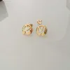 Boucle d'oreille en or pour femmes, clou de blé, de styliste, aile d'ange, marque de luxe, Design de lettres, bijoux à la mode, sans boîte