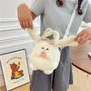 Kawaii Fat Rabbit Puppe Plüsch Rucksack Umhängetasche Umhängetasche Tier Avocado Eichhörnchen Gefüllte Mädchen Geburtstagsgeschenke Spielzeug Weihnachten 240113