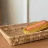 Dinnerware Sets Rattan Storage Box Desktop Decor Fruit Tray Vine Basket Bread Container Wicker Sundries Organizer