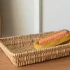 Conjuntos de louças Rattan Caixa de armazenamento Decoração de mesa Bandeja de frutas Cesta de videira Recipiente de pão Organizador de artigos diversos de vime