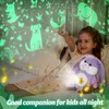 Bunny Projector Luminous Plush Toys Doll Present Cotton Throw Pillows fyllda djur för flickor Glödande leksaksled Ljus musikal 240113