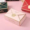10 шт. в партии, простая креативная бронзовая подарочная коробка, упаковка в форме конверта, свадебные сумки для конфет, косметика для вечеринки в честь дня рождения 240113