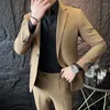 Abiti da uomo 2024 Uomini belli alla moda di alta qualità (pantaloni da completo) Completo da uomo d'affari professionale per il tempo libero Sposo da matrimonio britannico 2 set