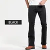 Herren-Boot-Cut-Jeans, leicht ausgestellt, schmale Passform, blau-schwarze Hose, klassische Designer-Denimhose für Herren, 240113