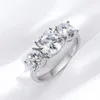 Smyoue biały złoto 42CT Pierścień dla kobiet Bringling Lab Diamond Wedding Proase S925 Solid Srebrna biżuteria Wholesale 240113