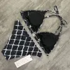 Lyxig sexig bikini designer badkläder kvinnor modeparty strand bikini halter hals split baddräkt