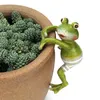 4 pièces/ensemble créatif grenouilles grimpantes bonsaï décoratif accrocher grenouille extérieur jardin pot de fleurs décor pour maison bureau jardin décor ornement 240113