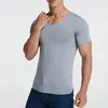 T-shirt de verão masculino manga curta legal secagem rápida respirável gelo seda sem costura tops casual cor sólida elástica camisetas M-5XL 240113