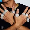 Partihandel VVS Moissanite Diamond Hip Hop Ring Six Pointed Star Baguette Cut 925 Silver Hip Hop Jewelry Custom Championship Rings