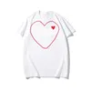 Designer Tee com des Garcons Play Heart Logo Print T-shirt Tamanho da camiseta extra Grande Coração unissex do Japão de melhor qualidade Tamanho do euro 7716