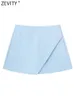 ZEVITY Vrouwen Mode Snoep Kleuren Asymmetrische Slanke Shorts Rokken Dames Zijrits Chic Pantalone Cortos QUN3217 240113