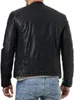 DECIMAL Herren-Bikerjacke aus schwarzem echtem Lammleder im Vintage-Stil, echte braune Motorradjacken für Herren