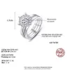 CZCITY 1CT Moissanite 925 Sterling Silver Big Cocktail Moissanite Diamond Wedding Promise Ring Set