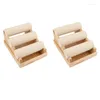 Jewelry Pouches 2X Wood 3 Tier Bracelet Watch Stand Holder Showcase Display Storage Necklace Bangle Organizer White