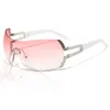 Óculos de sol Millennium para mulheres tamanho grande rosa uma peça sem moldura diamantes feitos à mão personalizados 3574