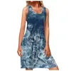 Casual Dresses Fashion Women 2024 Summer Printing Sleeveless Tunic For Plus Size T-Shirt Dress Beach Sundress Vestidos