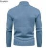 Herren-Winter-Rollkragenpullover, hochwertig, elastisch, warm, solide, schlanke Strickpullover, Tops für Männer 240113