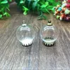 Colliers pendants 5sets / lot 20 Globe en verre de 12 mm avec capuchon de base de la couronne en métal souhaitant un collier de dôme de bouteille transparente creuse en métal