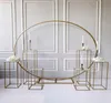 Metal Plinths Grandevent Geometric Props Wedding Decoration Bakgrundsbågar ARTOURD LAGNINGAR Dörr Ballonger Rack Iron Circle BI5103958