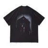 Mode Casual Hommes Kanyes Classic Designer Luxury Street Tendance T-shirt imprimé foncé Chemise à manches courtes surdimensionnée à col ras du cou