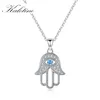 Necklaces Kaletine Women Men Hamsa Hand Necklace Sterling Sier Zircon Evil Eye Pendant & Chain Hip Hop Turkish Luck Jewelry