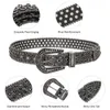 Ceinture en strass pour hommes et femmes, mode Cowboy occidental, Design clouté scintillant, ceinture en cuir et diamant pour robe en jean