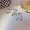 Kolczyki Dangle Long Tassel Rhinestone Drop for Women Korean Luksusowa gwiazda Crystal Party Wedding Biżuteria Bijoux Prezenty