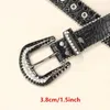 Belts Dark Carved Buckle Rhinestone Inlaid Belt For Women INS Style Sequin Punk Studded Knot Waistband Ladies Jeans Dress Decor