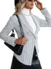 Ternos femininos primavera outono fino ajuste blazers senhora do escritório moda verificação terno jaqueta feminina viajando manga longa topos feminino casaco casual