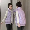 Chalecos de mujer 2024 Chaleco Chaqueta de invierno Versión coreana Otoño y abajo Algodón Espesar Chaleco Mujer Abrigo sin mangas