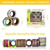 12 pçs anel magnético brinquedos conjunto graffiti camo dedos ímã anéis adhd alívio do estresse mágico para adultos adolescentes crianças 240113