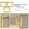 Quadros 6 Pcs Dollhouse Frame DIY Kit Miniatura Layout Prop Plástico para Artesanato Pequena Imagem Po