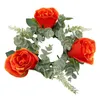 Fiori decorativi Pilastro Anelli per candele Ghirlanda 22 cm Candeliere Ghirlanda floreale artificiale per porta Cucina Matrimonio Casa Celebrazione