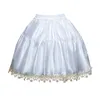 Röcke Frauen Lolita Satin Krinoline Tutu Unterrock mit Stern Mond Swing Saum Hochzeit Blumenmädchen Petticoat Weiß All Match Puffy Sketch