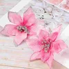 Dekorativa blommor 24 st glitter Fake Flower Gliter Artificial Faux Christmas Wedding Decor